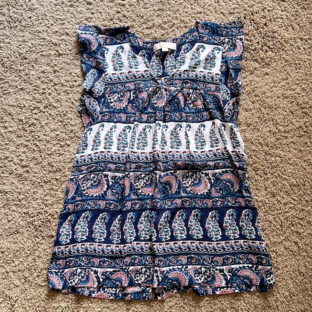 LOFT Smocked Flutter Sleeve Top